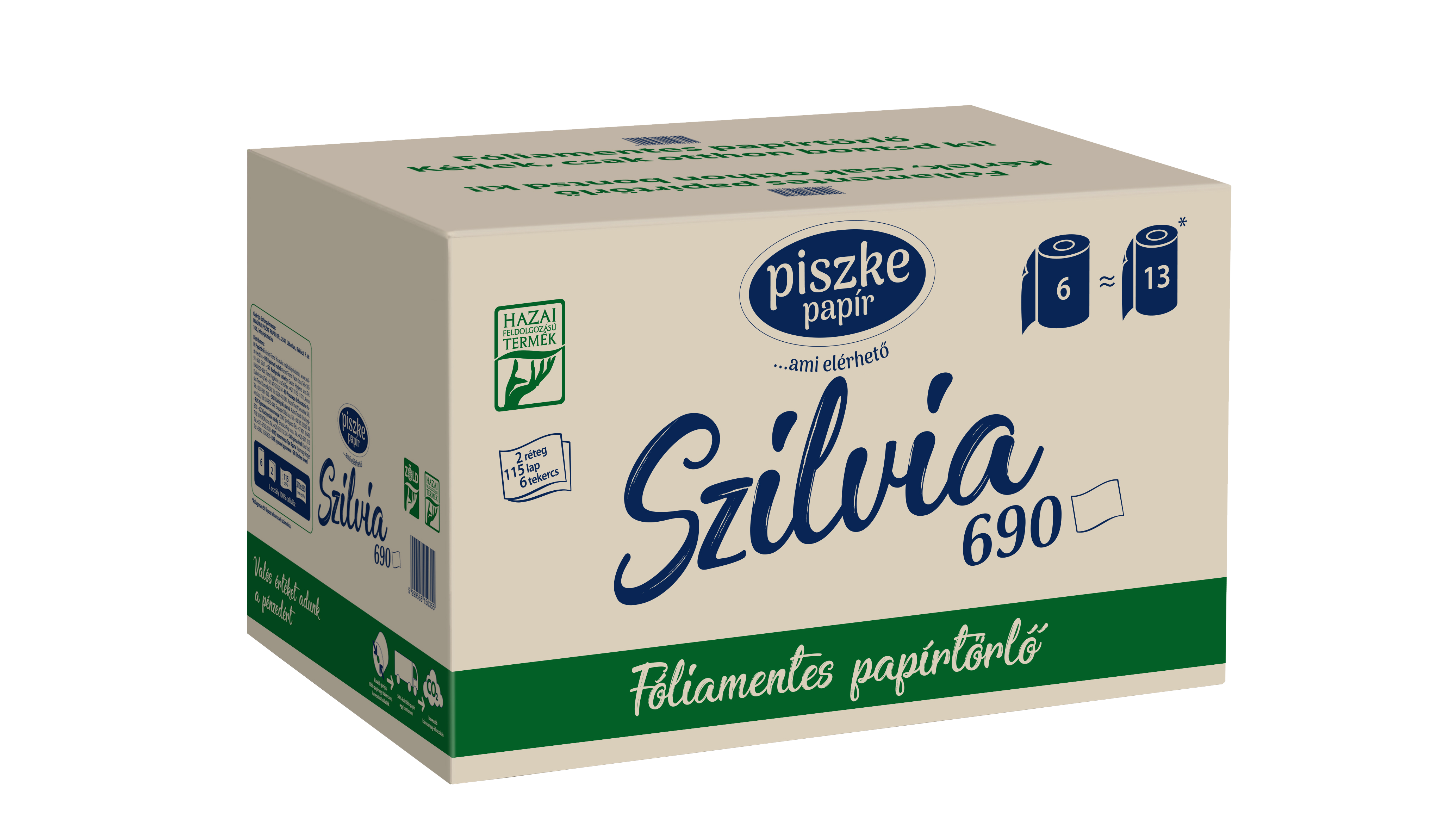 Szilvia 690 6 tekercses papírtörlő